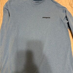 Patagonia Men's Long Sleeve Light Blue Tee